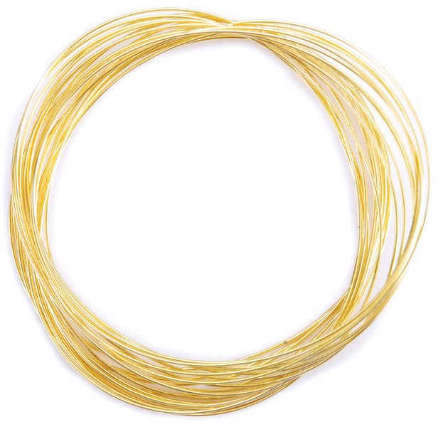 Gold Plated Memory Wire Oval Bracelet - 23 Loops