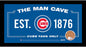 Chicago Cubs Man Cave Sign 6x12 Framed Photo With Authentic Game-Used Dirt (MLB Authenticated)