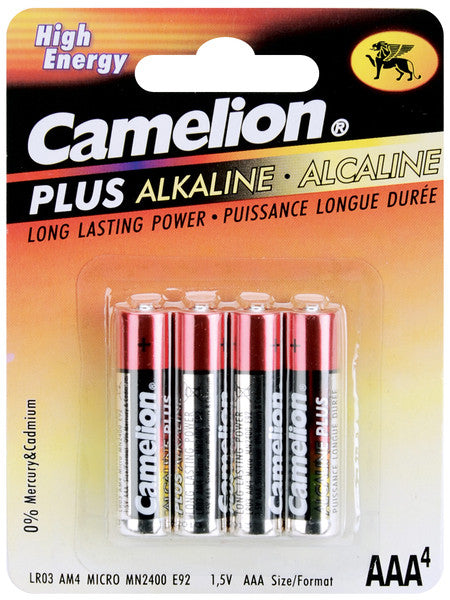 Camelion Plus Alkaline Batteries AAA - 4 Ct