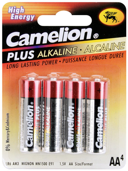 Camelion Plus Alkaline Batteries AA - 4 Ct