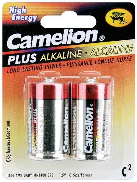 Camelion Plus Alkaline C Batteries - 2 Ct