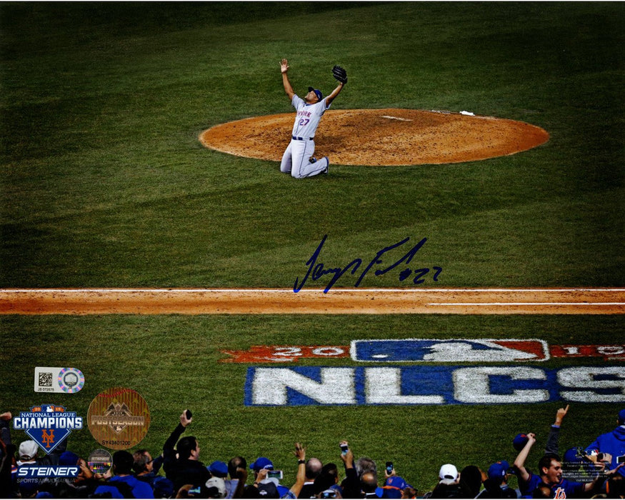 Jeurys Familia Signed NLCS Celebration w/ NLCS Logo 8x10 Photo (MLB Auth)