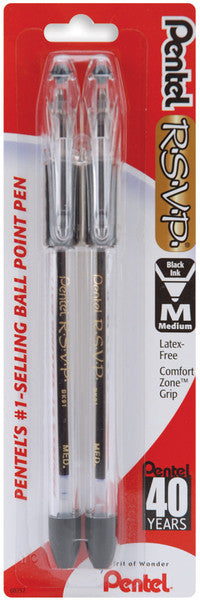 Black R.S.V.P. Ball Point Pens Medium - 2 Ct