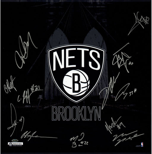 Brooklyn Nets Team Signed 20x20 Photo Brooklyn Bridge ( 12 Sig)