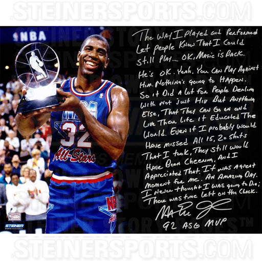 Magic Johnson Signed 1992 All Star Game 16x20 Story Photo