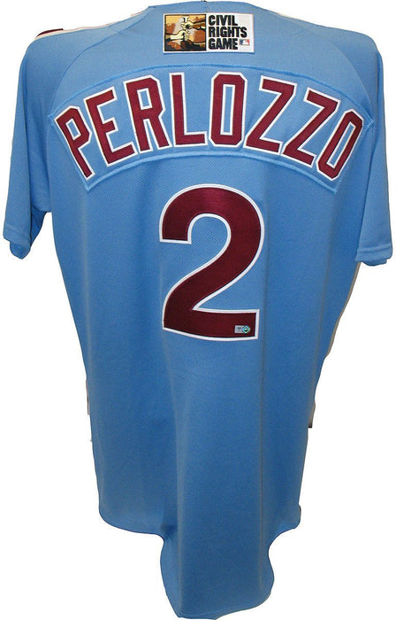 Sam Perlozzo Jersey - Phillies 2011 Civil Rights Game Worn #2 Light Blue Jersey (44) (FJ180872)