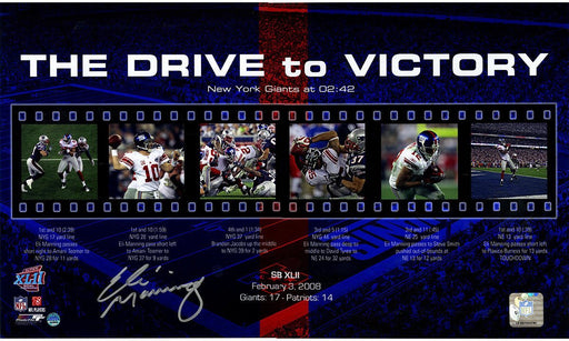 Eli Manning Signed Giants The Drive to Victory Filmstrip Collage 10x17 Photo