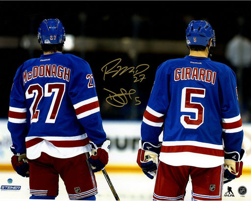 Dan Girardi & Ryan McDonagh Dual Signed Line Up for National Anthem 16x20 Photo