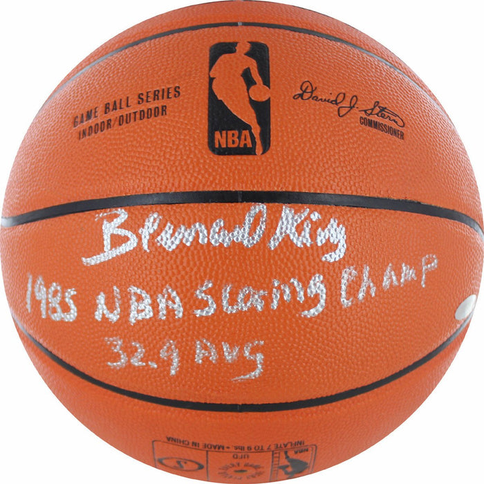 Bernard King I/O Basketball w/ "85 NBA Scoring Champ" Insc.