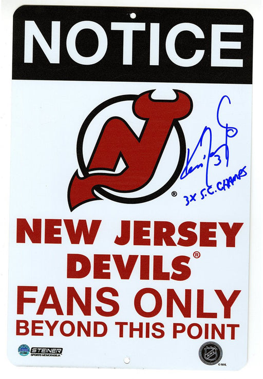 Ken Daneyko Signed New Jersey Devils Fans Only 8x12 Aluminum Sign w/ "3x SC Champs" Insc