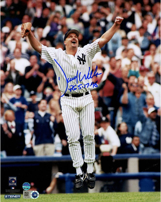 David Wells Perfect Game Celebration Vertical 8x10 Photo w/" PG" Insc (MLB Auth)