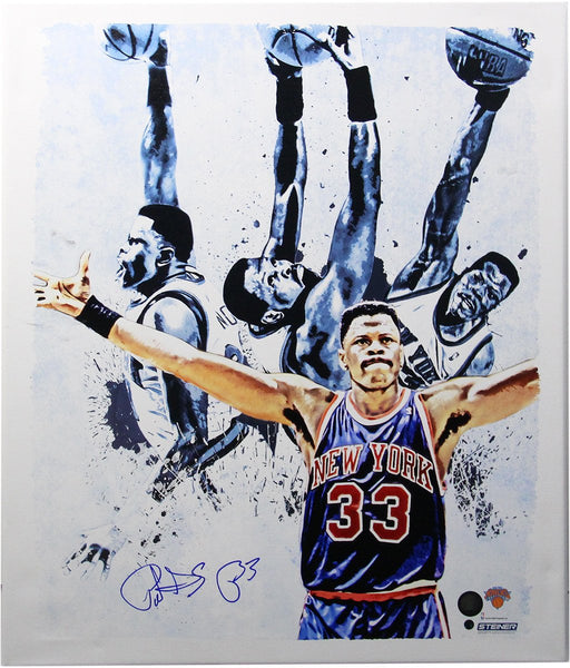 Patrick Ewing Light Signed 22x26 Canvas (Signed in Blue)