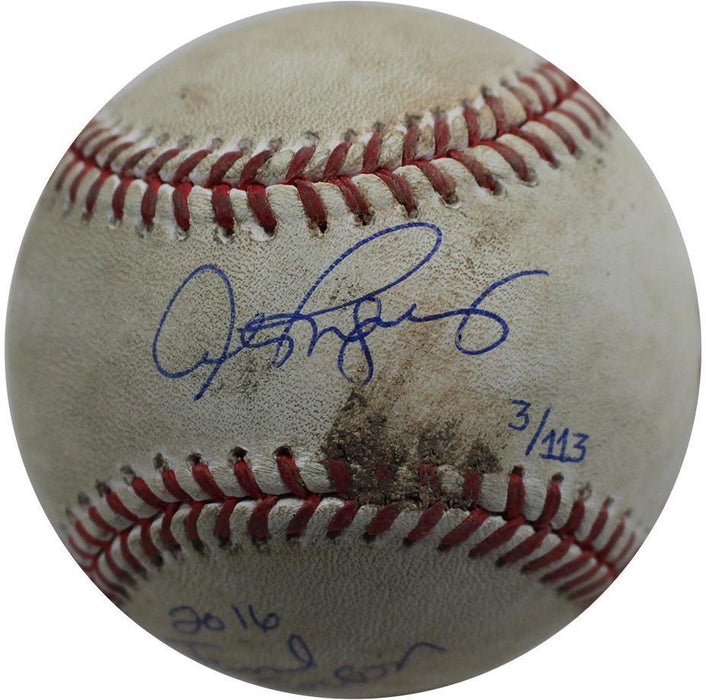 Alex Rodriguez Signed Game Used Baseball w/ Final Season Insc L/E 113