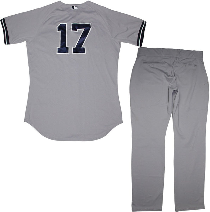 Brendan Ryan Set- NY Yankees 2014 Season #17 Team Issued Grey Jersey  Grey Pants Set