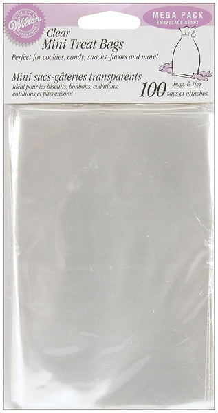 Clear Mini Treat Bags 100 Piece Set - 6.25" x 4"