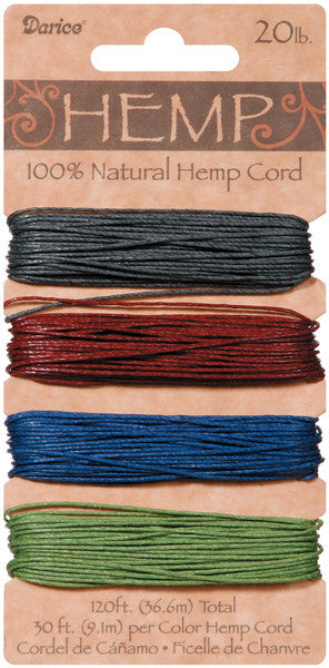 Earthy Pastels 20# Hemp Cord - 120 Feet