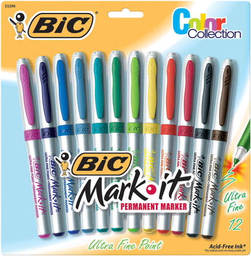 Permanent Markers Ultra Fine Point - 12 Ct