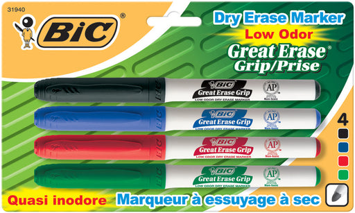 Low Odor Dry Erase Markers Fine - 4 Ct