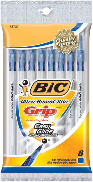 Ultra Round Stic Grip Ball Pens Medium Point - Blue