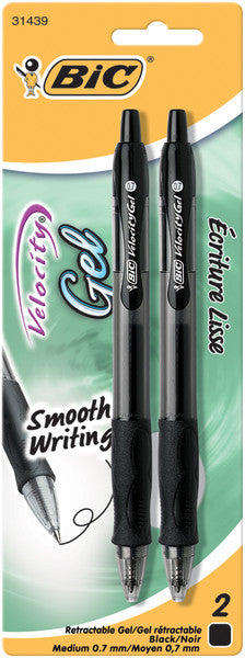 Black Gel Retractable Pens Medium Point - 2 Ct