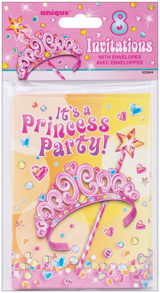 Invitations/Envelopes 8 Pc Set- Birthday Princess