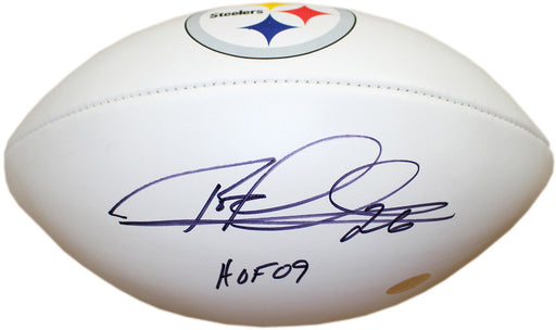 Rod Woodson Signed Pittsburgh Steelers Logo White Panel Football w/ "HOF 09" Insc.