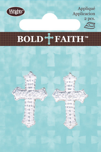 Bold Faith Iron-On Appliques-Mini Cross 2/Pkg