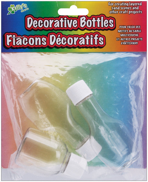 Clear Short Decorative Bottles - 3 Ct