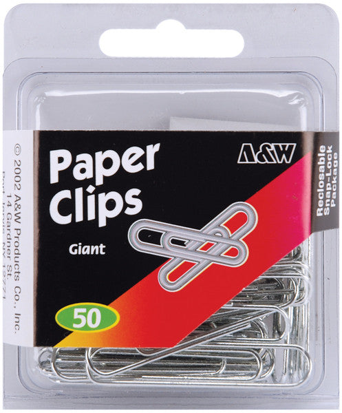 Giant Silver Paper Clips - 50 Ct