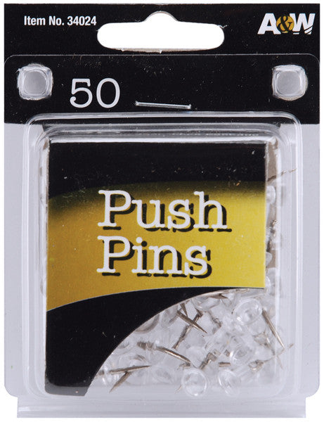 Clear Push Pins - 50 Ct