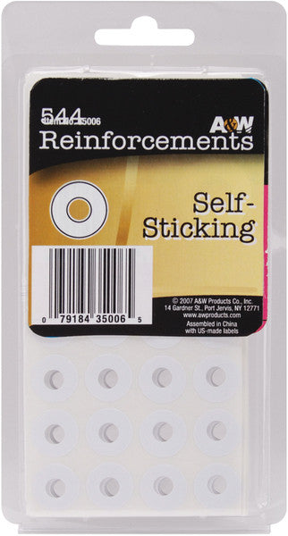 White Self-Sticking Reinforcements - 544 Ct