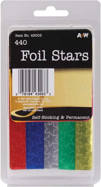 Foil Star Stickers Assorted - 440 Ct