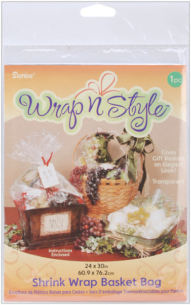 Clear Shrink Wrap Basket Bag - 24" x 30"