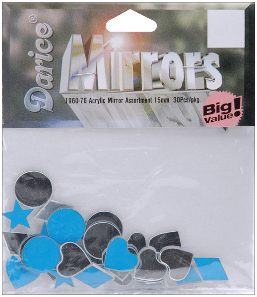 Assorted Acrylic Mirrors 30 Piece Set - 0.5"