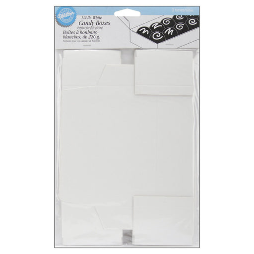 White Candy Boxes 3 Piece Set - 0.5 lb.