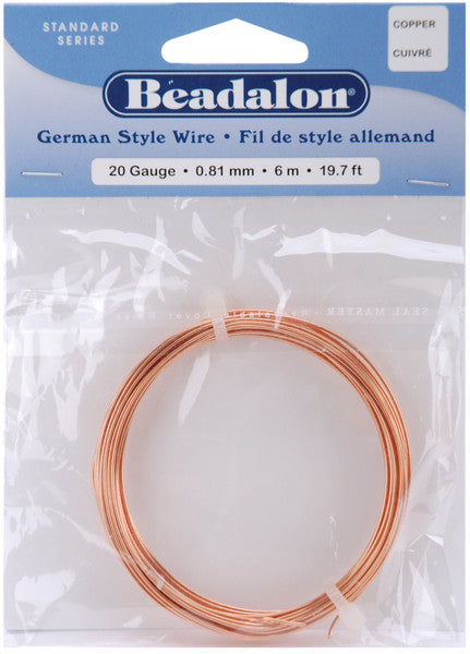 Copper German Style Round 20 Gauge Wire - 19.7 Feet