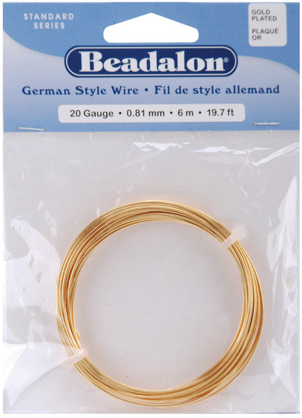 Gold German Style Round 20 Gauge Wire - 19.7 Feet