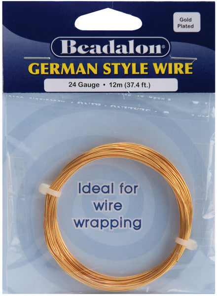 Gold German Style Round 24 Gauge Wire - 37.4 Feet