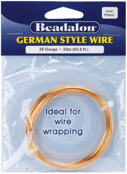 Golden German Style Round 26 Gauge Wire - 65.6 Feet