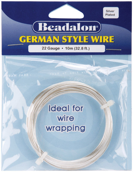 Silver German Style Round 22 Gauge Wire - 32.8 Feet