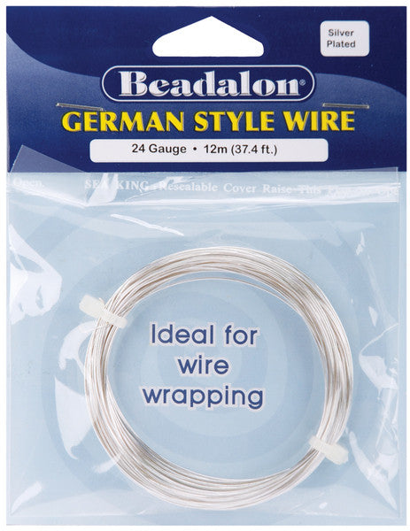 Silver German Style Round 24 Gauge Wire - 37.4 Feet