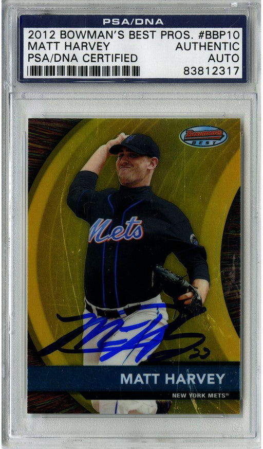 Matt Harvey Signed Topps Trading Card Black Jersey (PSA/DNA)