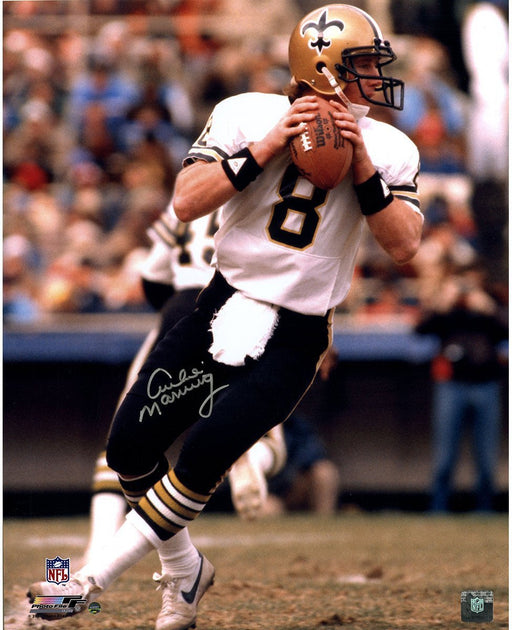 Archie Manning Signed New Orleans Saints White Jersey Vertical 16x20 Photo Signed in Silver