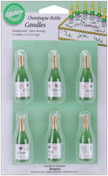 Champagne Candles & Cake Decorations - 2.5"