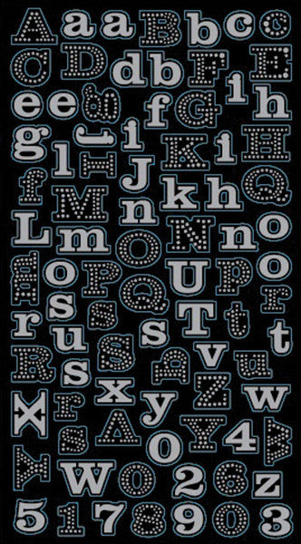 Silver Mini Foil Alphabet Bling Stickers 3.625" x 6.75"