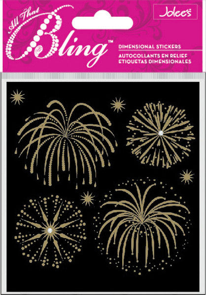 Fireworks Gold Stickers - 3.75" x 4"