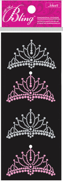 Tiaras Bling Stickers - 4.5" x 1.75"