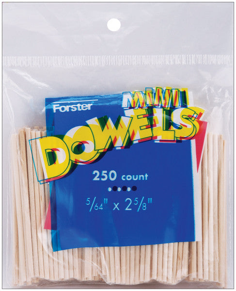 Mini Dowel Rods 250 Piece Set - 2.625" x 0.08"