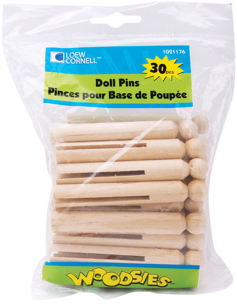 Doll Pins 30 Piece Set - 3.75" x 0.562"