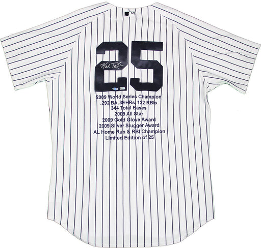 Mark Teixeira Signed Yankees Authentic Home Pinstripe Jersey w/ Embroidered Stats (LE/25)(MLB Auth)